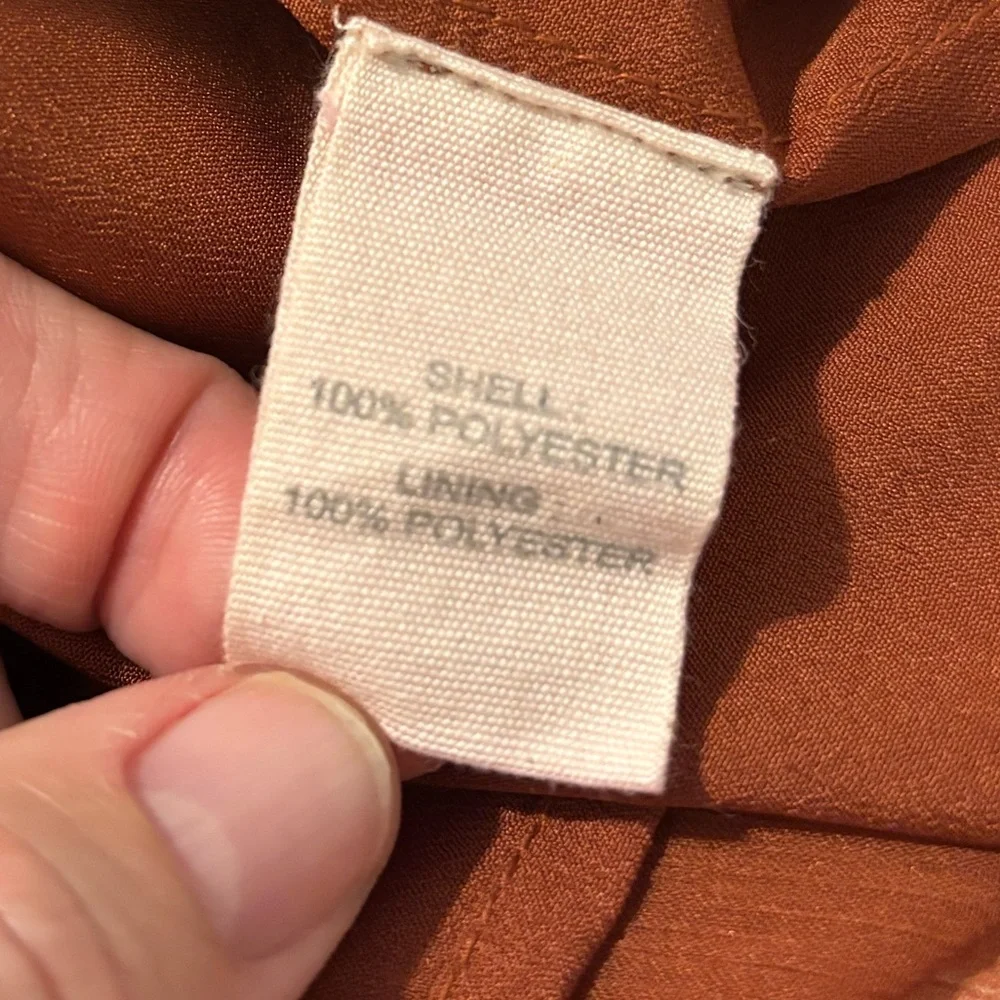 Women's Ruffled Blouse - Rust - Picture 11 of 12